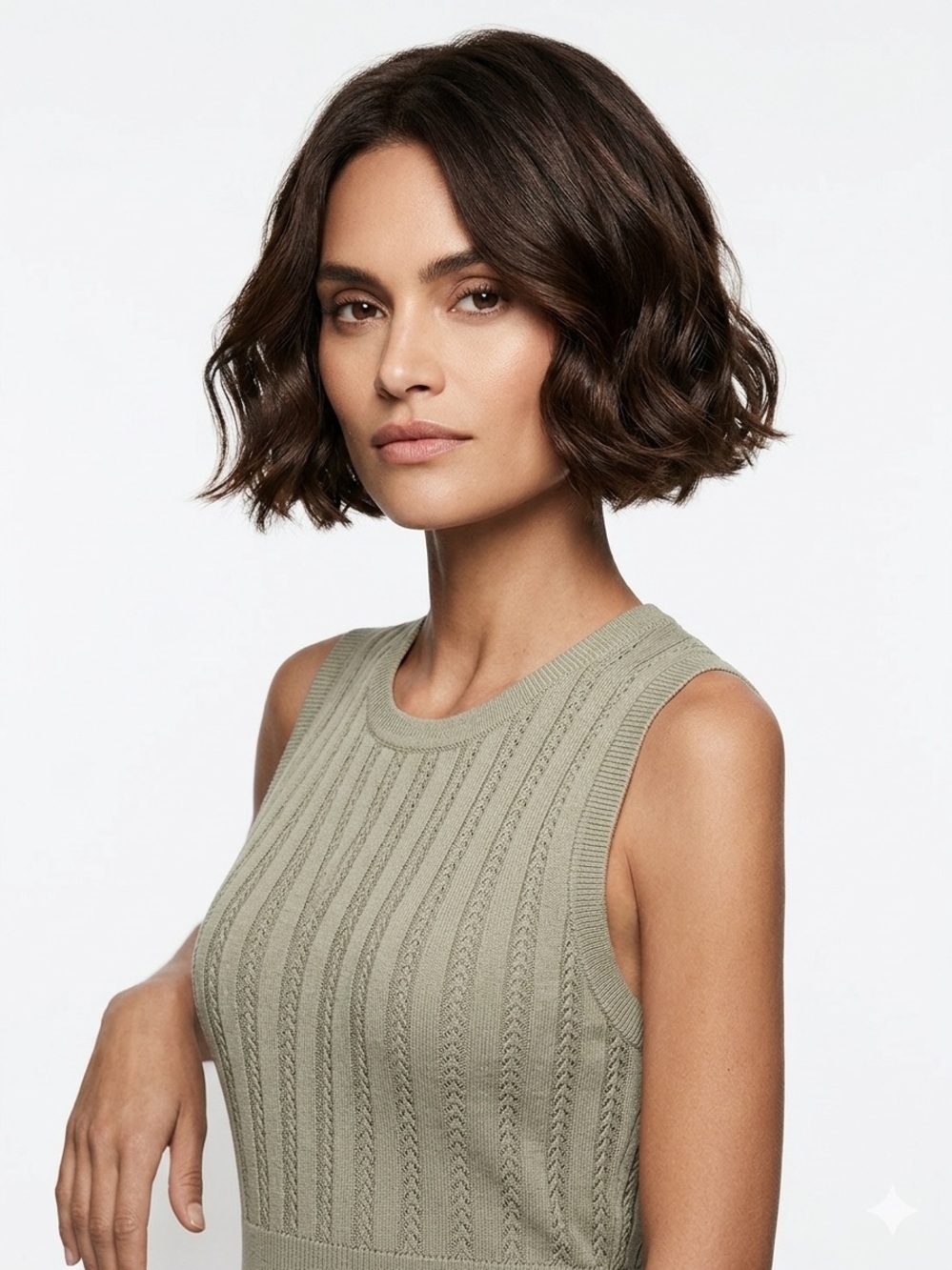 Varley Florian Knit Dress in a sage green color called Seagrass - Picture 8 of 16